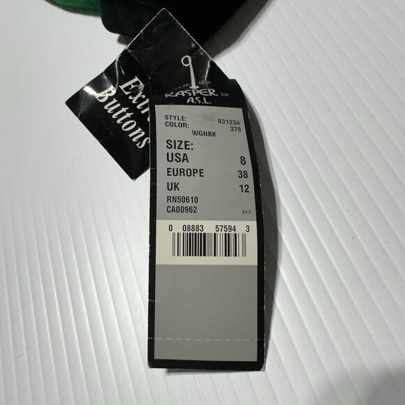 Kasper ASL Vintage Green Blazer Coat Dress Size 8 Velour Collar & Cuffs NWT - Picture 10 of 15